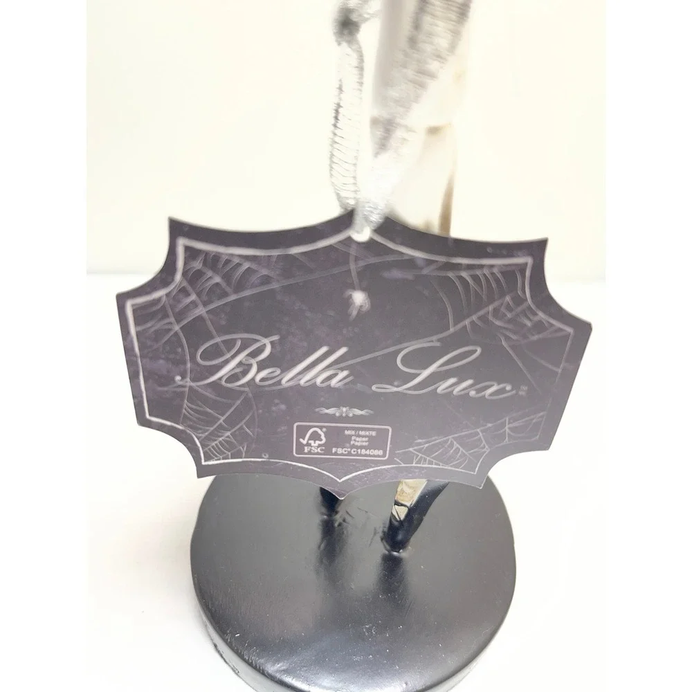 Bella Lux Skeleton Ballerina Halloween Decor Black Feather Tutu Gothic Figurine